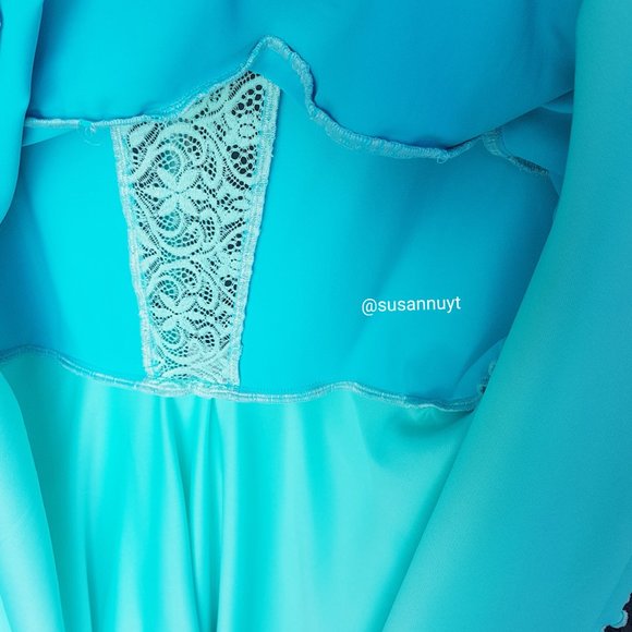 VTG HANDMADE Aretha Franklin High-Low Blue Dress - Picture 4 of 8